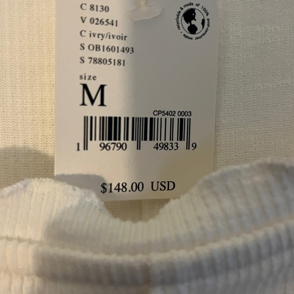 Free People Cream Ribbed Top - Picture 5 of 7